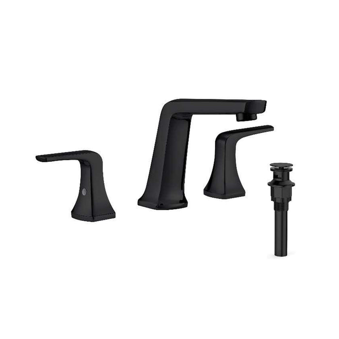 Elemental Twin Lever Bathroom Faucet - Widespread - 8" Brass/Matt Black