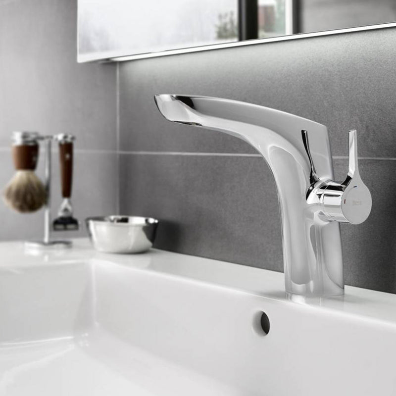 Insignia Bathroom Faucet - Single Hole - 7" Brass/Polished Chrome