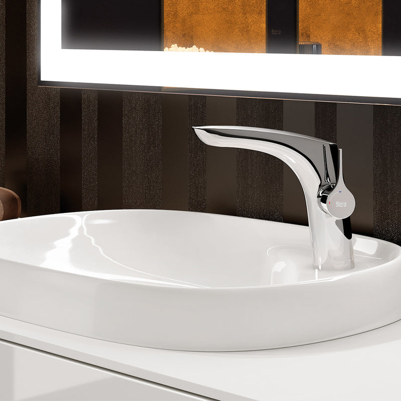 Insignia Bathroom Faucet - Single Hole - 7" Brass/Polished Chrome