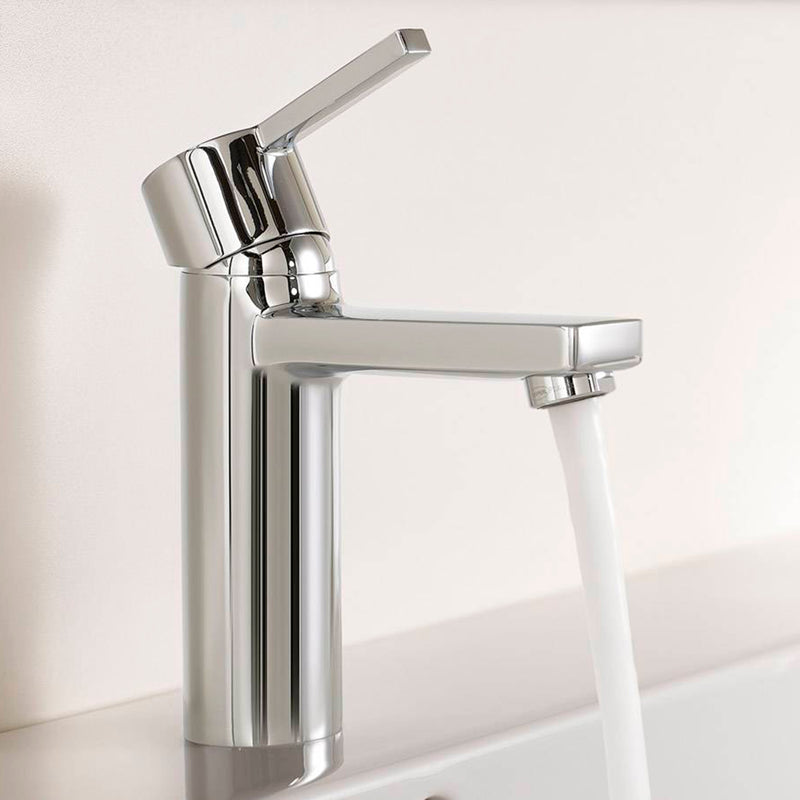 Naia Cold Start Bathroom Faucet - Single Hole - 7" Brass/Polished Chrome