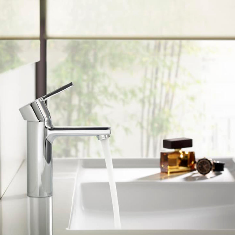 Naia Cold Start Bathroom Faucet - Single Hole - 7" Brass/Polished Chrome