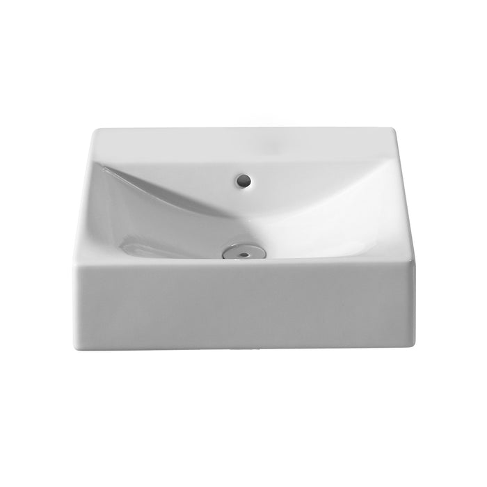 Diverta Square Bathroom Sink - Wall Or Over Mount - 19" Vitreous China/White