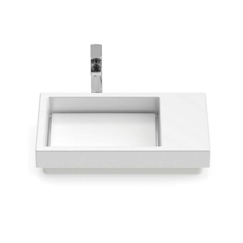 Horizon Skyline Left Bathroom Sink - Vessel - 24" Ceramic/White