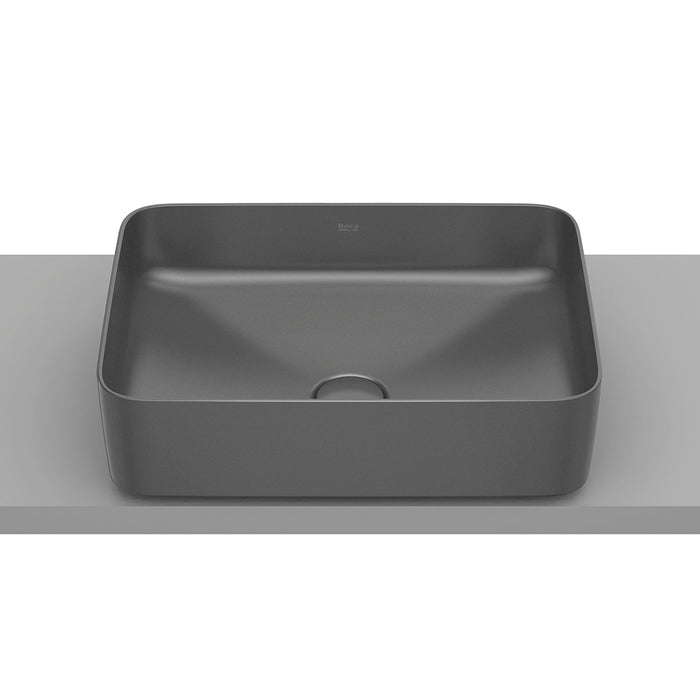 Inspira Square Bathroom Sink - Vessel - 20" Ceramic/Matte Onyx