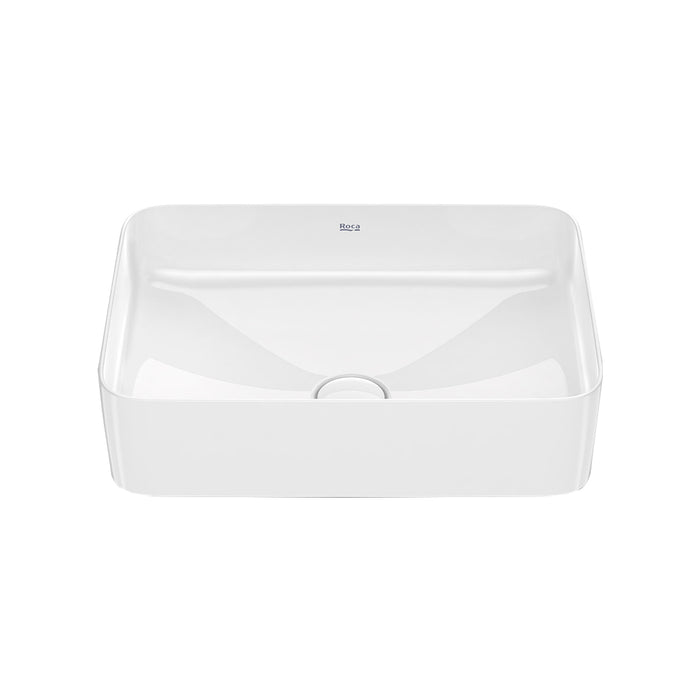 Inspira Square Bathroom Sink - Vessel - 20" Fineceramic/Glossy White