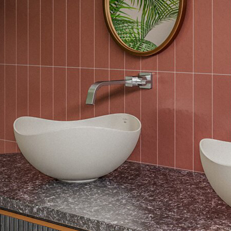 Ohtake Bathroom Sink - Vessel - 15" Ceramic/Beige