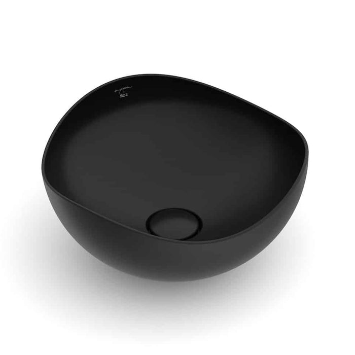 Ohtake Bathroom Sink - Vessel - 15" Ceramic/Matt Black