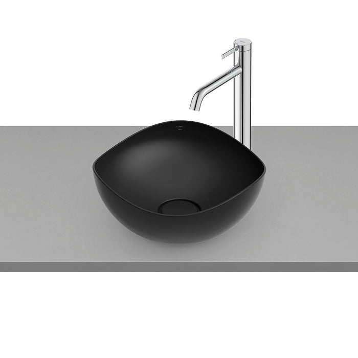 Ohtake Bathroom Sink - Vessel - 15" Ceramic/Matt Black