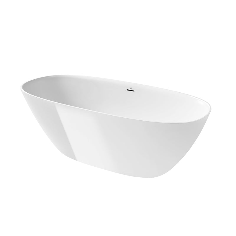 Ariane Oval Bathtub - Free Standing - 65" Stonex/White