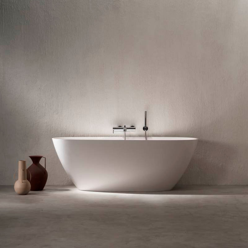 Ariane Oval Bathtub - Free Standing - 65" Stonex/White