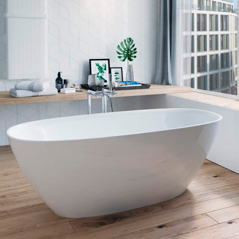 Ariane Oval Bathtub - Free Standing - 65" Stonex/White