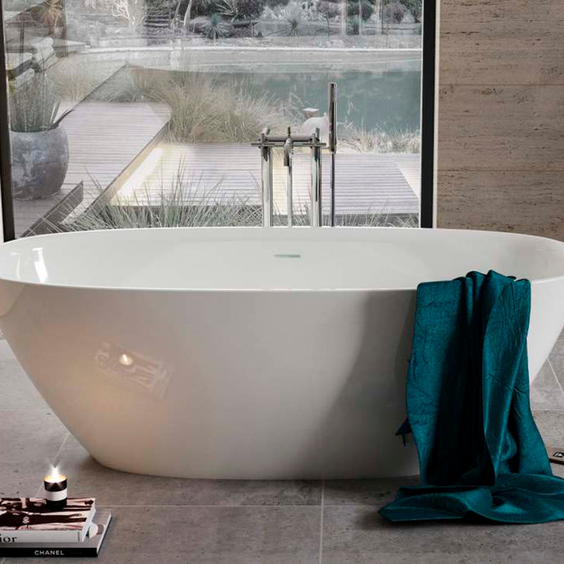 Ariane Oval Bathtub - Free Standing - 65" Stonex/White