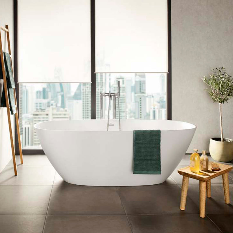 Ariane Oval Bathtub - Free Standing - 65" Stonex/White