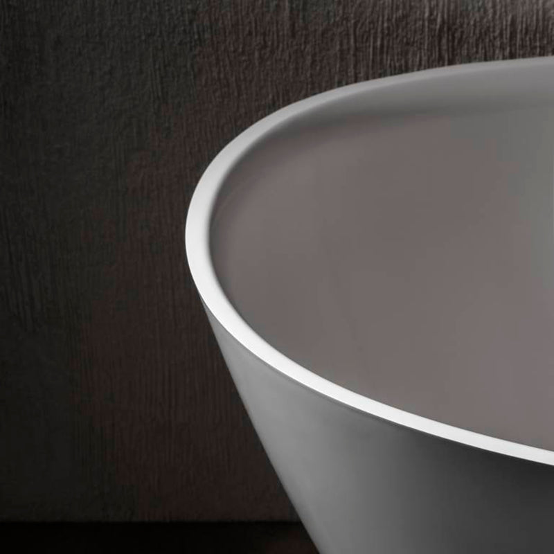 Ariane Oval Bathtub - Free Standing - 65" Stonex/White