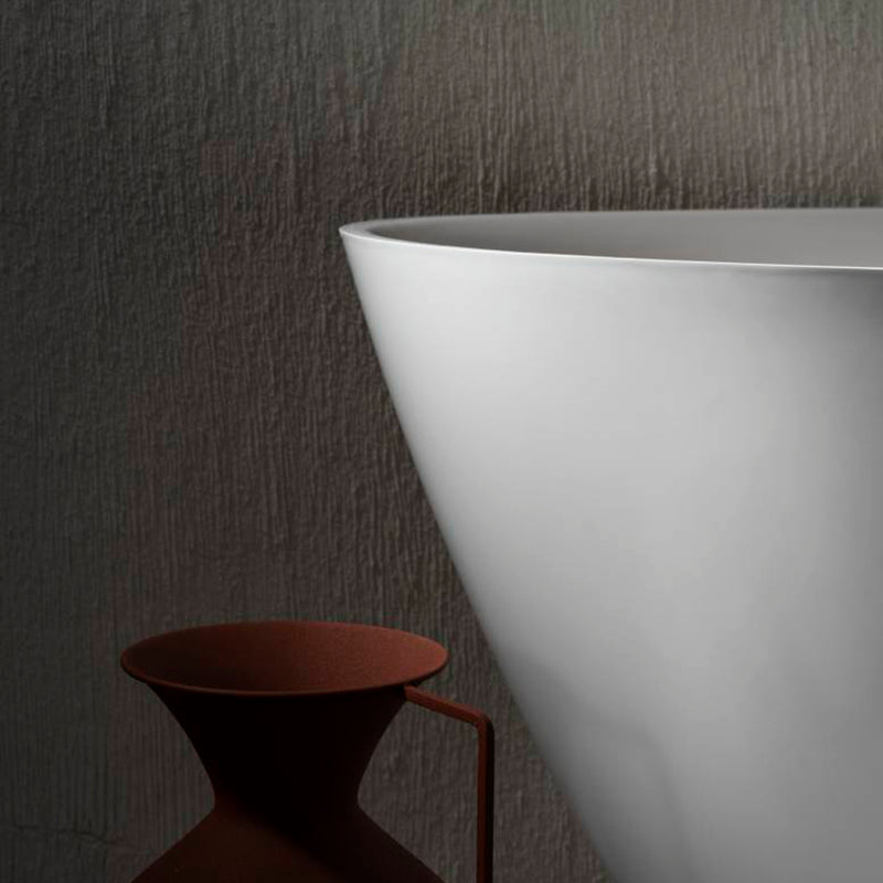 Ariane Oval Bathtub - Free Standing - 65" Stonex/White