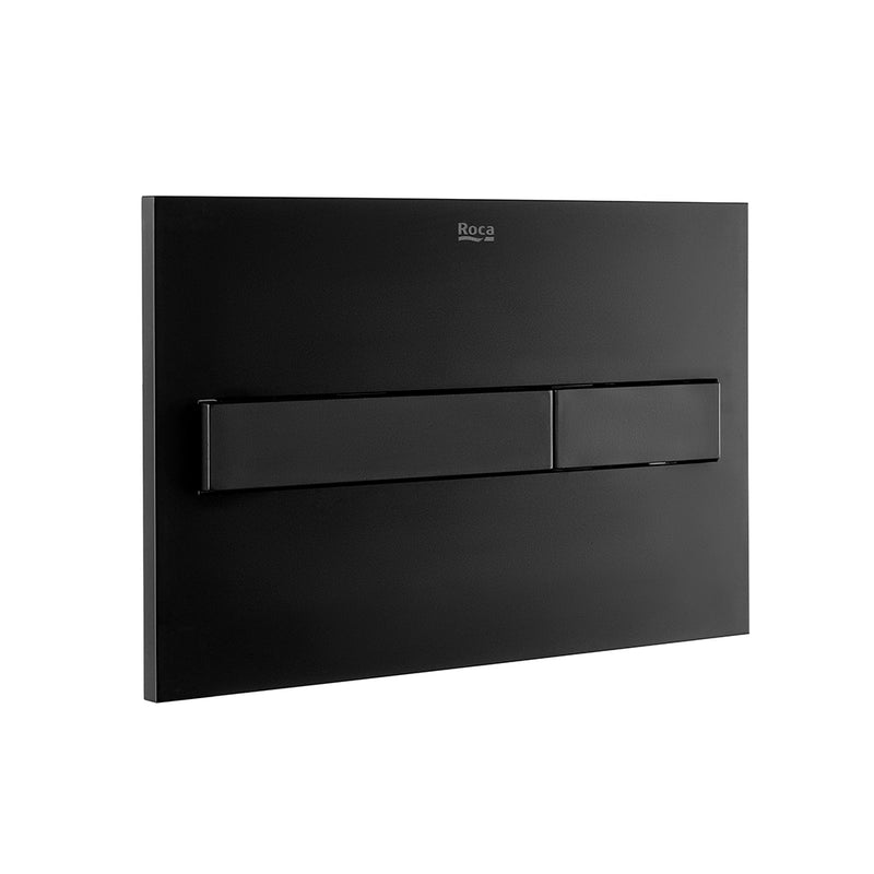 In-Wall PL7 Dual Toilet Flush Plate - Wall Mount - 10" Glass/Matt Black