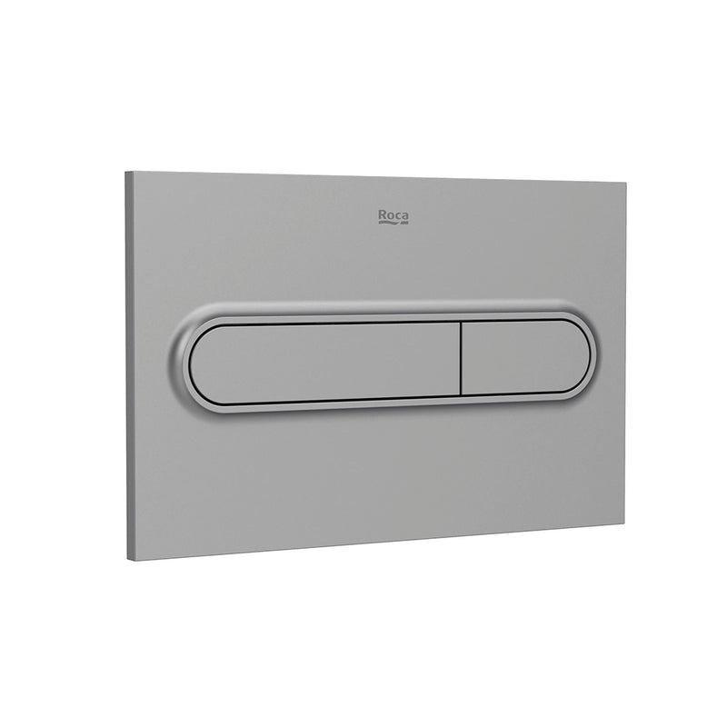 In-Wall PL1 Dual Toilet Flush Plate - Wall Mount - 10" Glass/Gray Lacquered