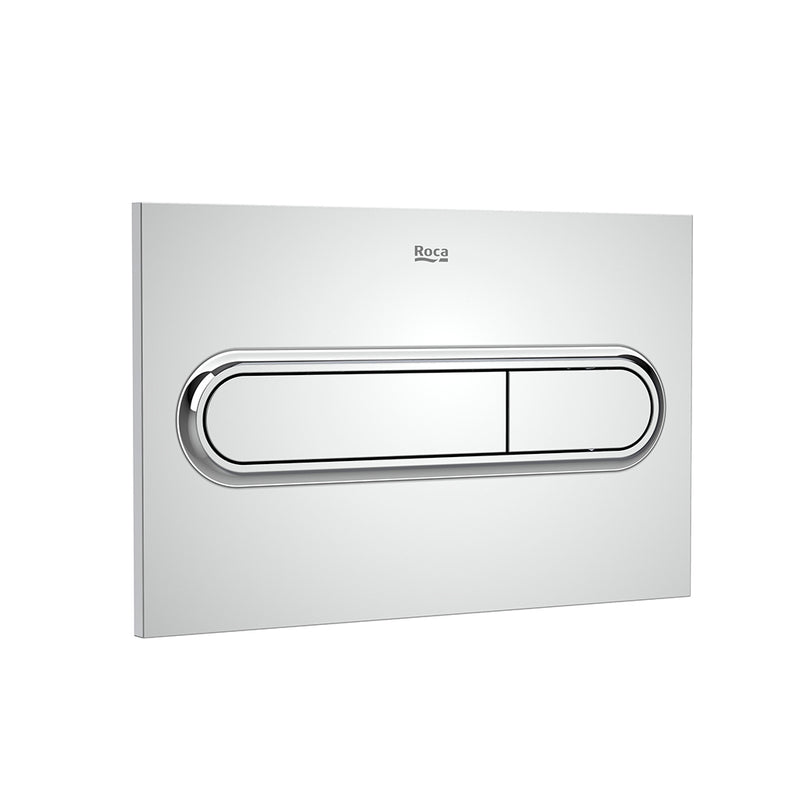 In-Wall PL1 Dual Toilet Flush Plate - Wall Mount - 10" Glass/Polished Chrome