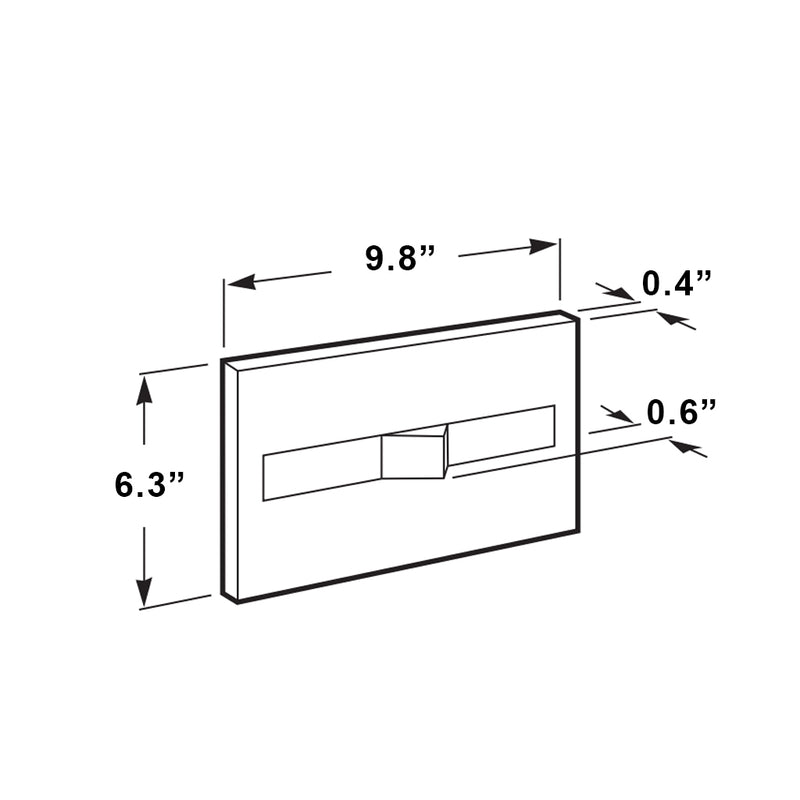 In-Wall PL2 Dual Toilet Flush Plate - Wall Mount - 10" Plastic/Combi