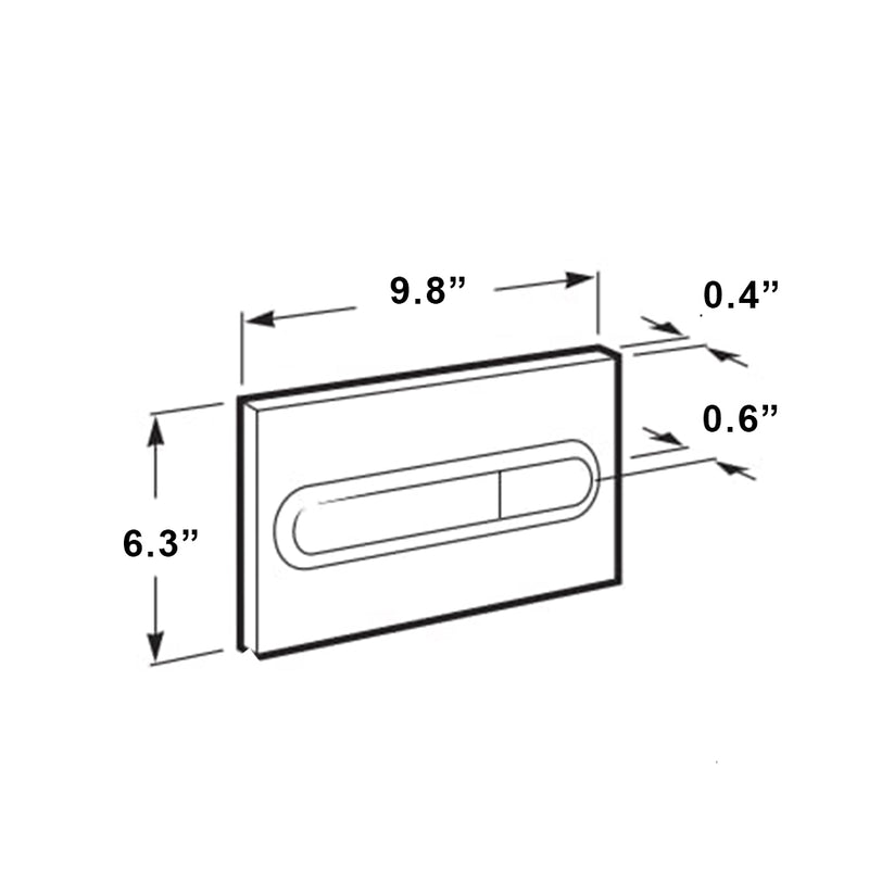 In-Wall PL1 Dual Toilet Flush Plate - Wall Mount - 10" Plastic/Combi