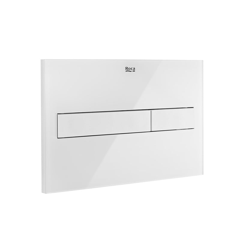 In-Wall PL7 Dual Toilet Flush Plate - Wall Mount - 10" Glass/Glossy White