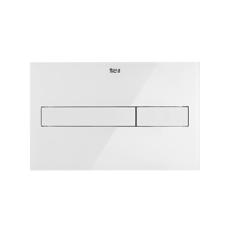 In-Wall PL7 Dual Toilet Flush Plate - Wall Mount - 10" Glass/Glossy White
