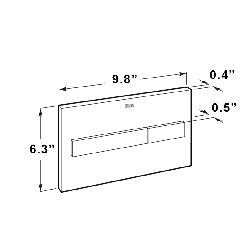 In-Wall PL7 Dual Toilet Flush Plate - Wall Mount - 10" Glass/Glossy White