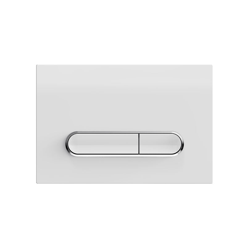 Omi Dual Toilet Flush Plate - Wall Mount - 9" Plastic/Glossy White