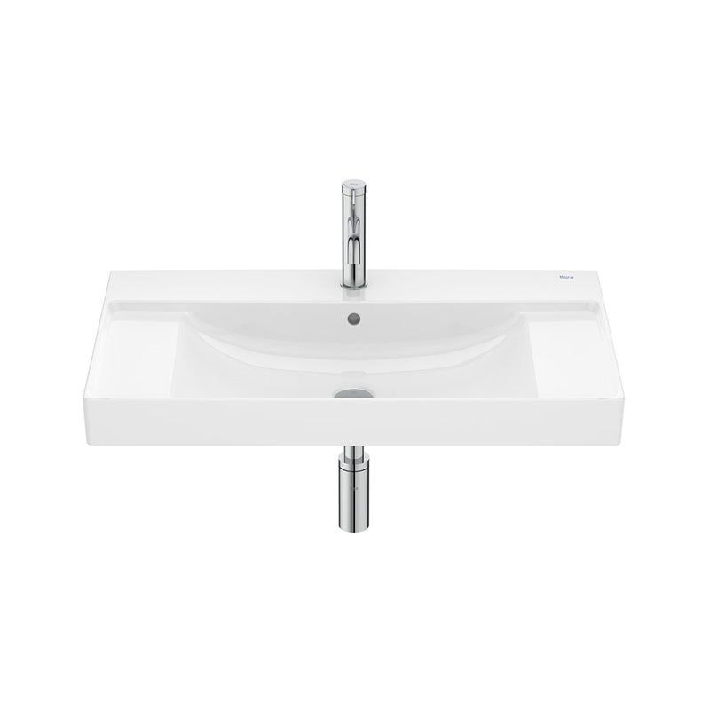 Ona Single Bowl Integrated Vanity Sink - Wall Or Drop-In Mount - 32" Fineceramic/White