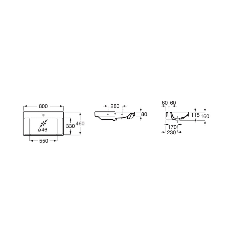 Ona Single Bowl Integrated Vanity Sink - Wall Or Drop-In Mount - 32" Fineceramic/White