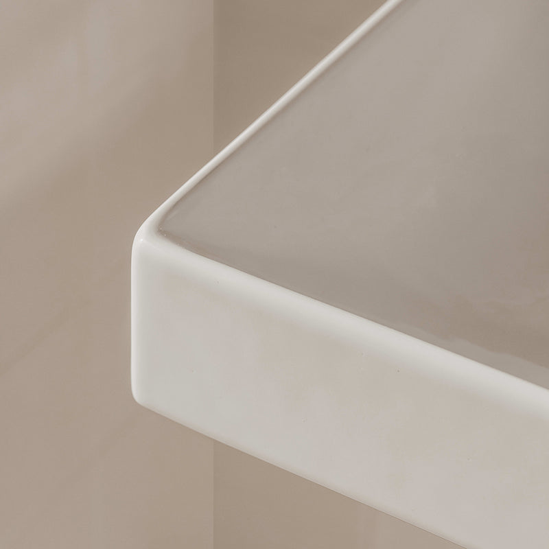 Ona Single Bowl Integrated Vanity Sink - Wall Or Drop-In Mount - 24" Fineceramic/White
