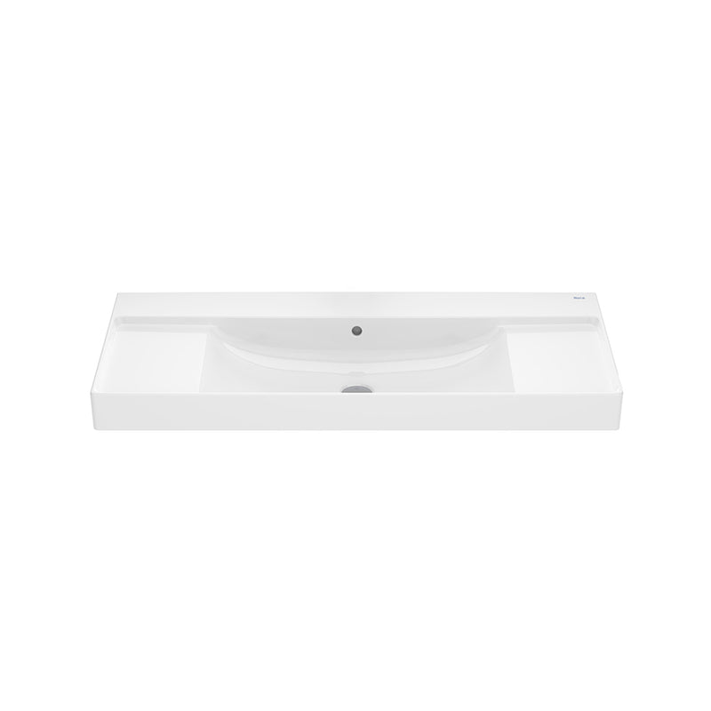 Ona Single Bowl Integrated Vanity Sink - Wall Or Drop-In Mount - 40" Fineceramic/White