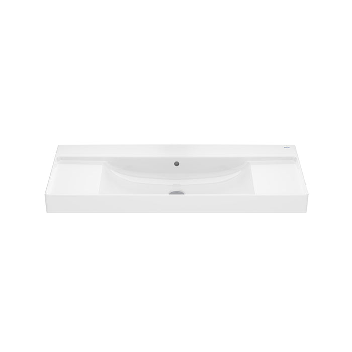 Ona Single Bowl Integrated Vanity Sink - Wall Or Drop-In Mount - 40" Fineceramic/White