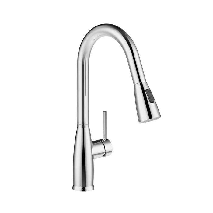 Bliss Pull Out Kitchen Faucet - Single Hole - 19" Brass/Polished Chrome