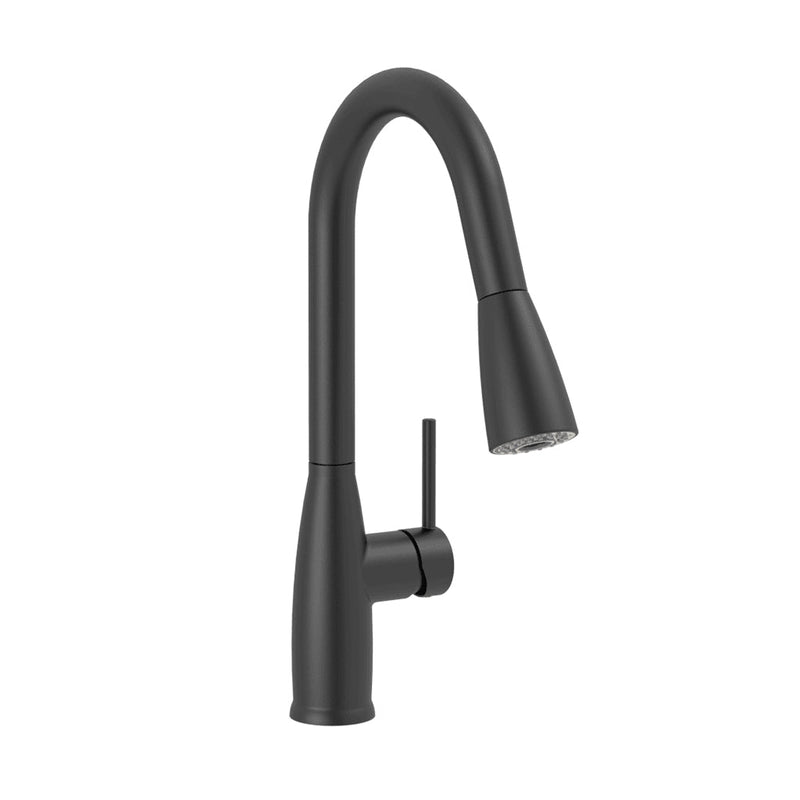 Forteza 33" Granite Composite Undermount Kitchen Sink & Bliss Pull-Out Faucet Set - Black/Matt Black