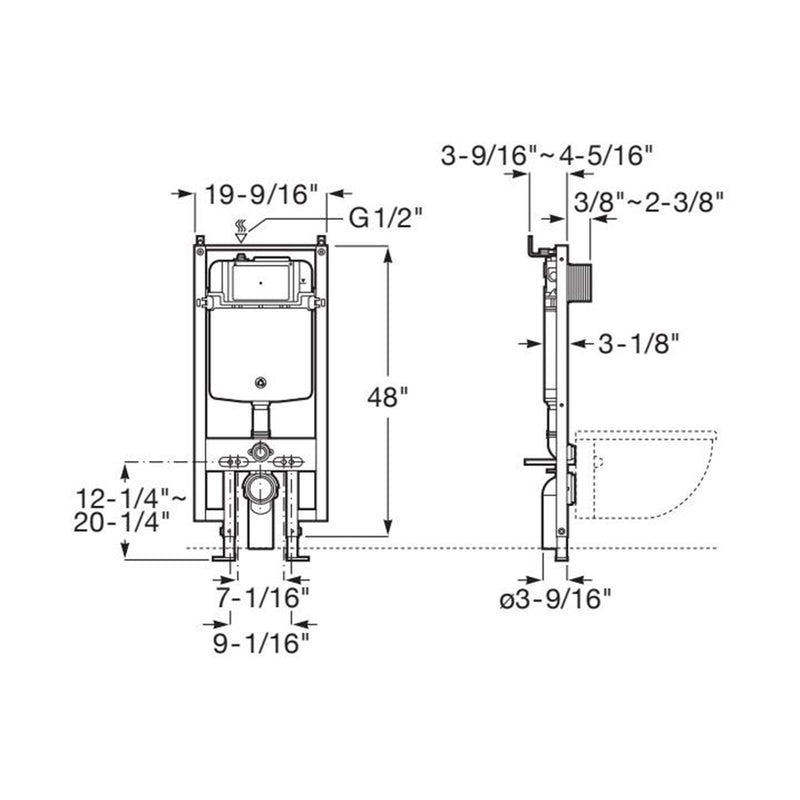 In-Wash Omi Complete Smart Toilets with Omi Dual Flush Plate - Wall Mount - 15" Vitreous China/Glossy White
