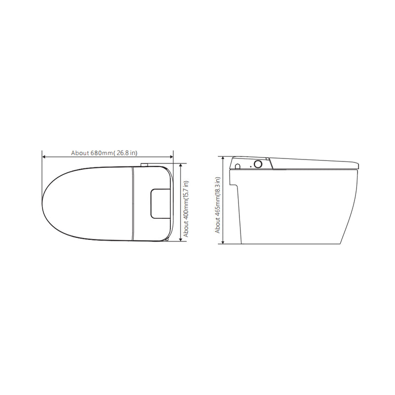 Neo In-Wash One Piece Smart Toilets - Floor Mount - 16" Vitreous China/White