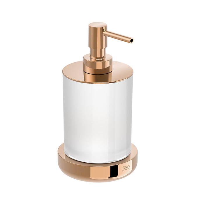 Tempo Soap Dispenser - Over Mount - 7" Brass/Glass/Brushed Gold