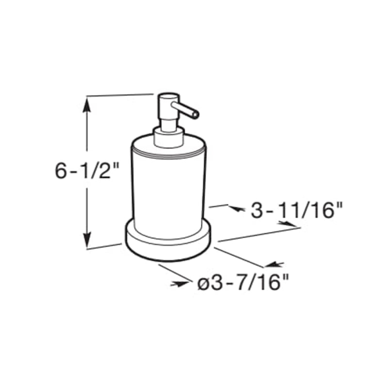 Tempo Soap Dispenser - Over Mount - 7" Brass/Glass/Brushed Gold