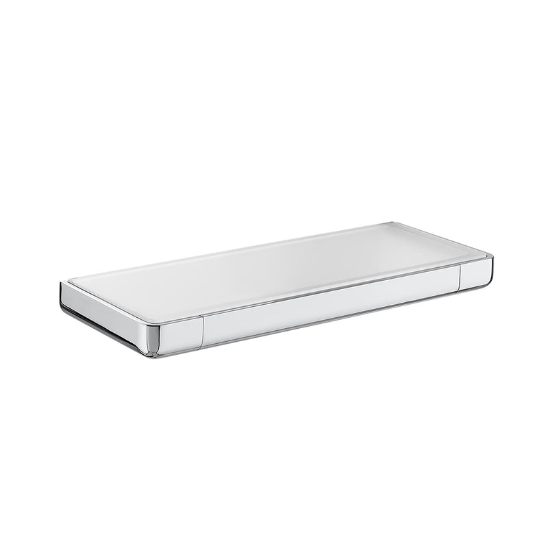 Tempo Shower Shelf - Wall Mount - 12" Brass/Glass/Polished Chrome