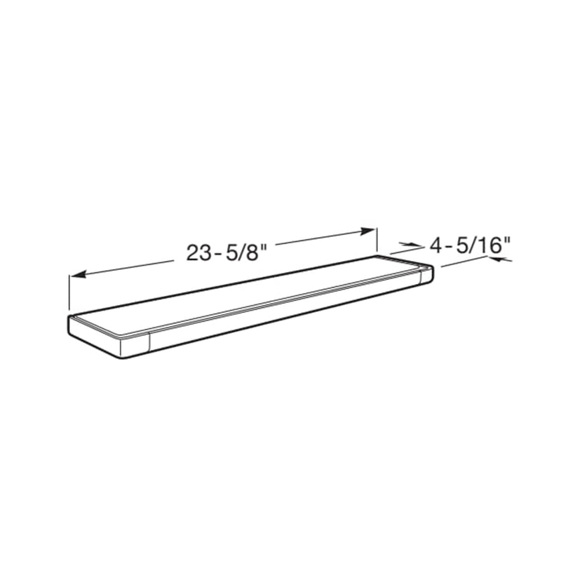 Tempo Shower Shelf - Wall Mount - 24" Brass/Glass/Brushed Gold