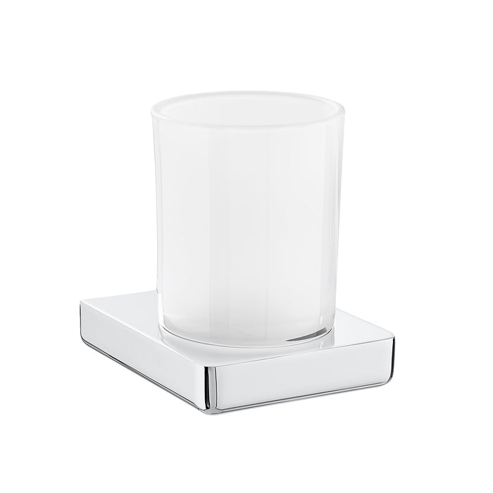 Tempo Toothbrush Holder - Wall Mount - 5" Brass/Glass/Polished Chrome