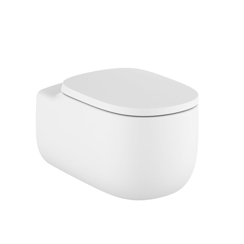 Beyond Rimless Complete Toilet with In-Wall PL7 Dual Flush Plate  - Wall Mount - 15" Vitreous China/Matt White