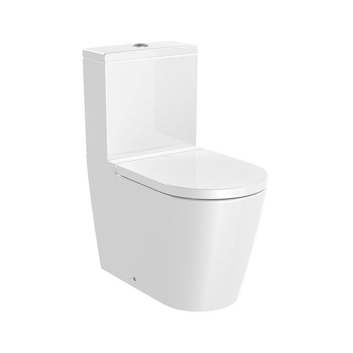 Inspira Round Complete Dual Flush Two Piece Toilet - Floor Mount - 15" Porcelain/Glossy White