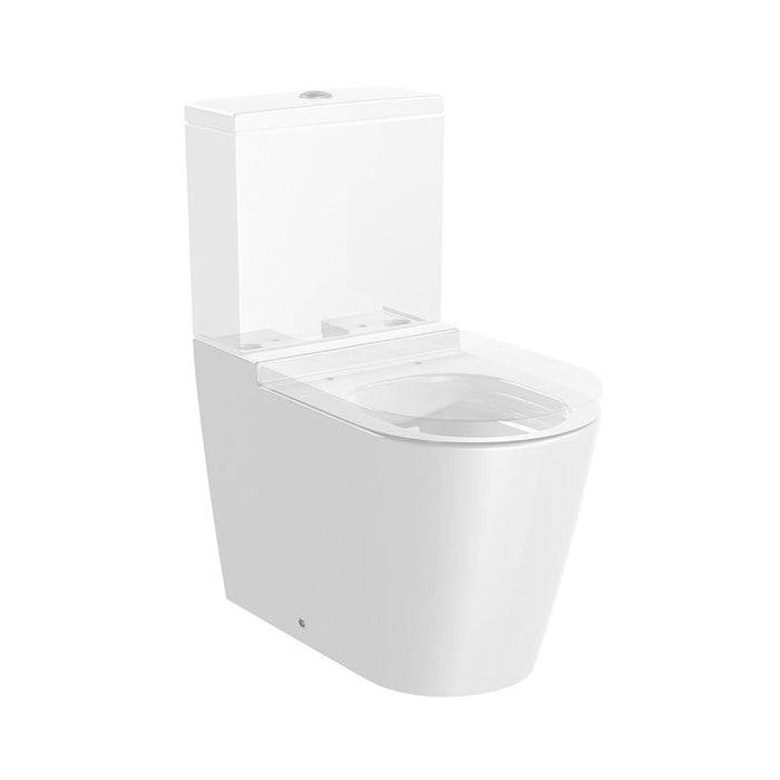 Inspira Round Complete Dual Flush Two Piece Toilet - Floor Mount - 15" Porcelain/Glossy White