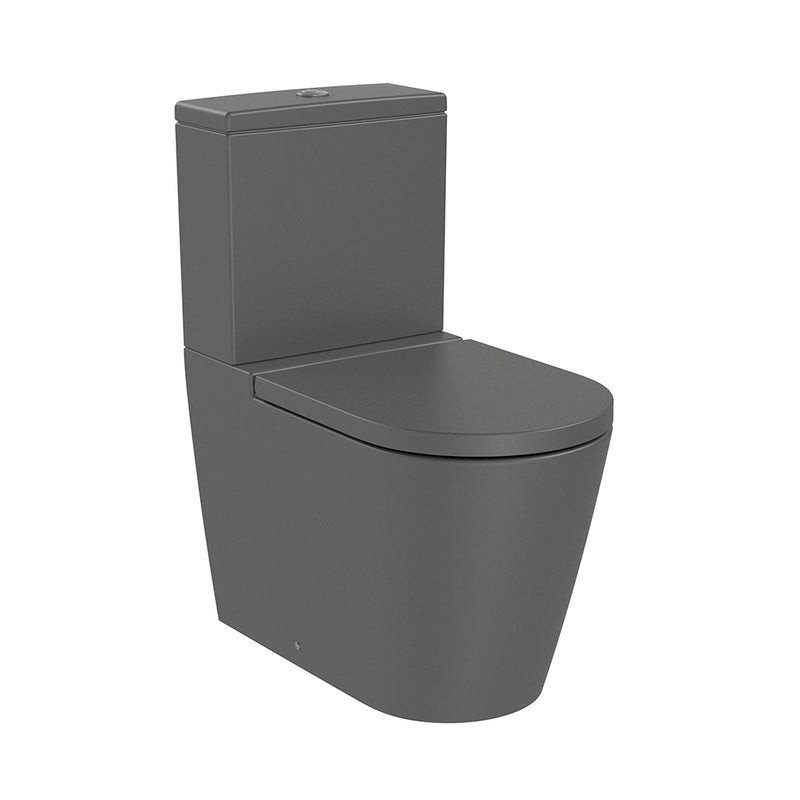 Inspira Round Complete Dual Flush Two Piece Toilet - Floor Mount - 15" Porcelain/Matte Onyx