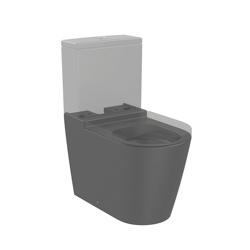 Inspira Round Complete Dual Flush Two Piece Toilet - Floor Mount - 15" Porcelain/Matte Onyx
