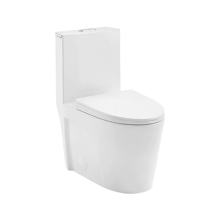 Form Complete Dual Flush One Piece Toilet - Floor Mount - 15" Porcelain/Glossy White