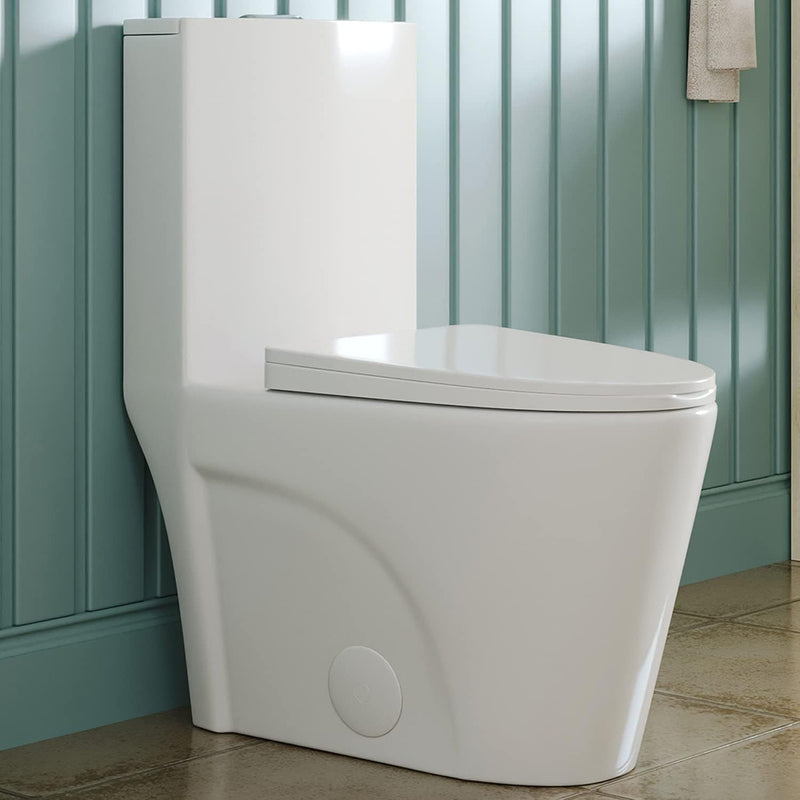 Form Complete Dual Flush One Piece Toilet - Floor Mount - 15" Porcelain/Glossy White