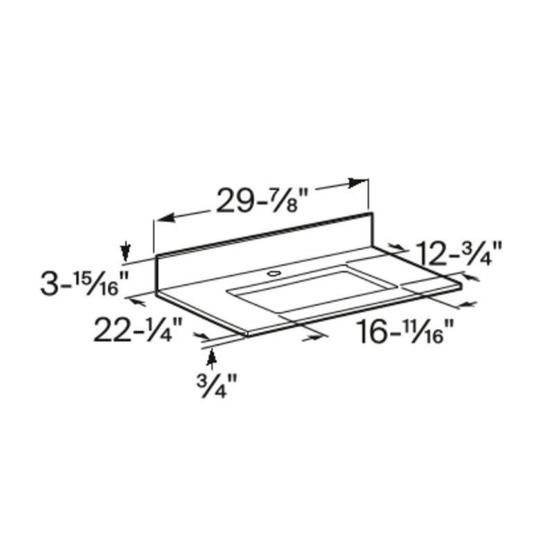Maris 3 Drawers Bathroom Vanity with Quartz Top and Undermount Sink - Wall Mount - 30" Wood/Matt White